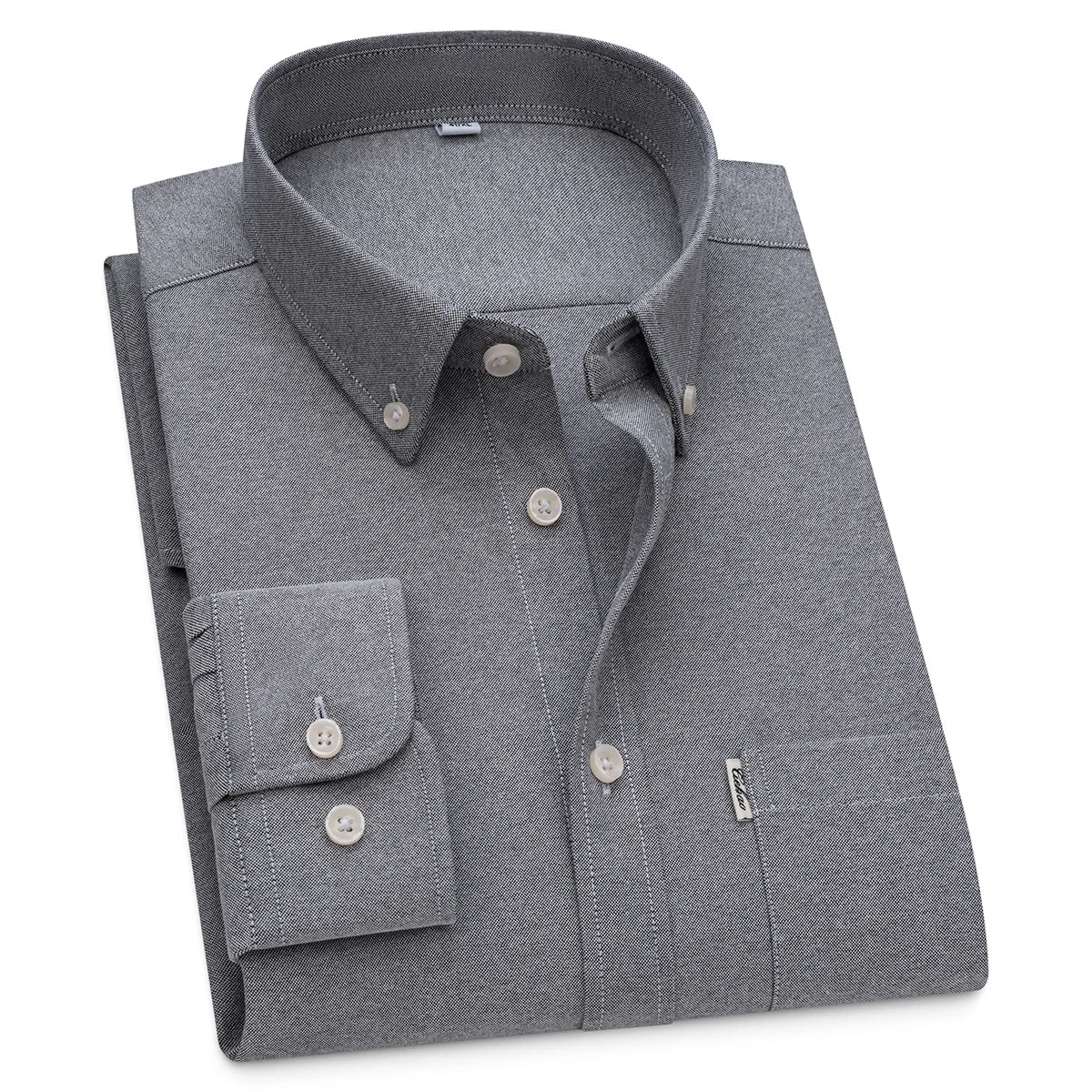 Lynett Lamar Men's 100% Cotton Oxford Long Sleeve Dress Shirt — Button-Down Casual Spring Autumn