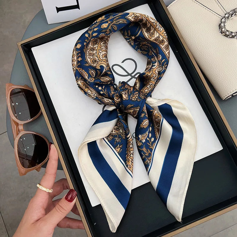 New Silk Scarf Neckerchief Women's Silk Square Scarf Purse Luxury Scarf for Women Designer Silk Headscarf SJ01