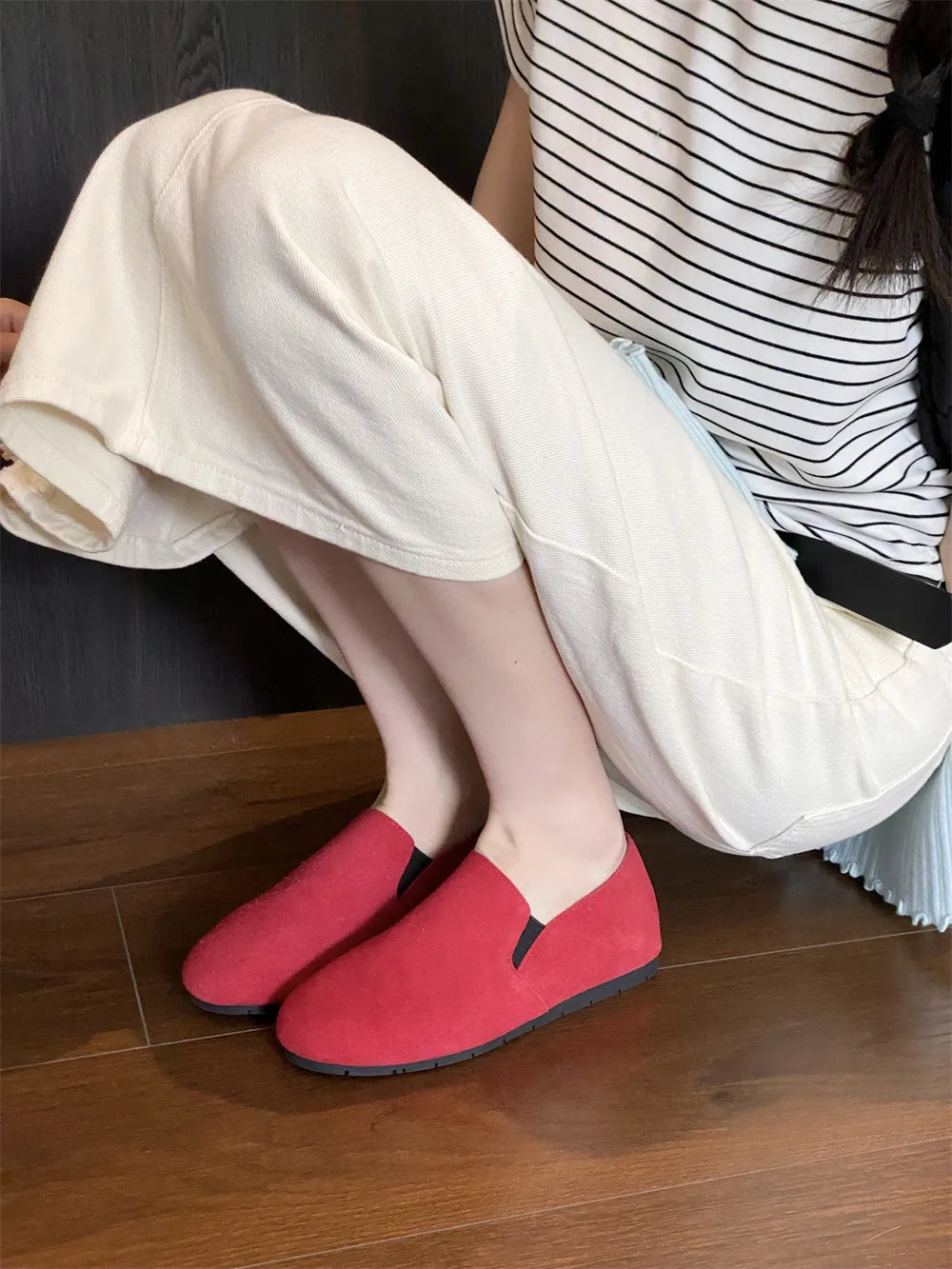 Women's Flat Shoes 2025 New Style Sports Shoes Women's Leather Casual Loafers Women Work Shoes Comfortable for Work Flats
