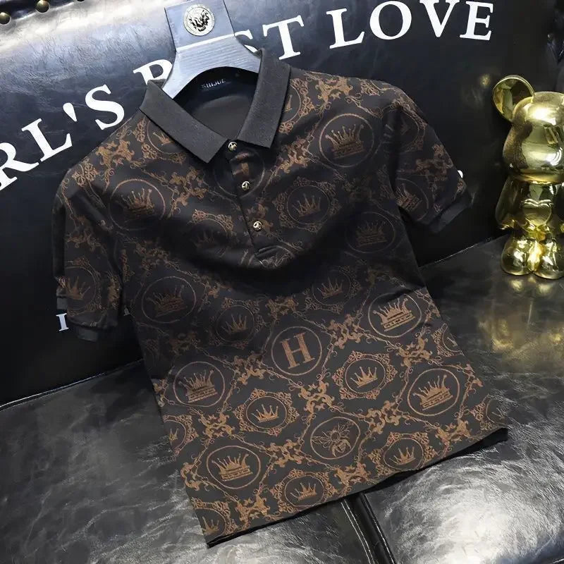 Polo Shirts Drawings T Shirt for Men Rock Top Alphabet Man with Collar Tee Quick-drying Casual Luxury Elegant Slim Fit Summer Xl