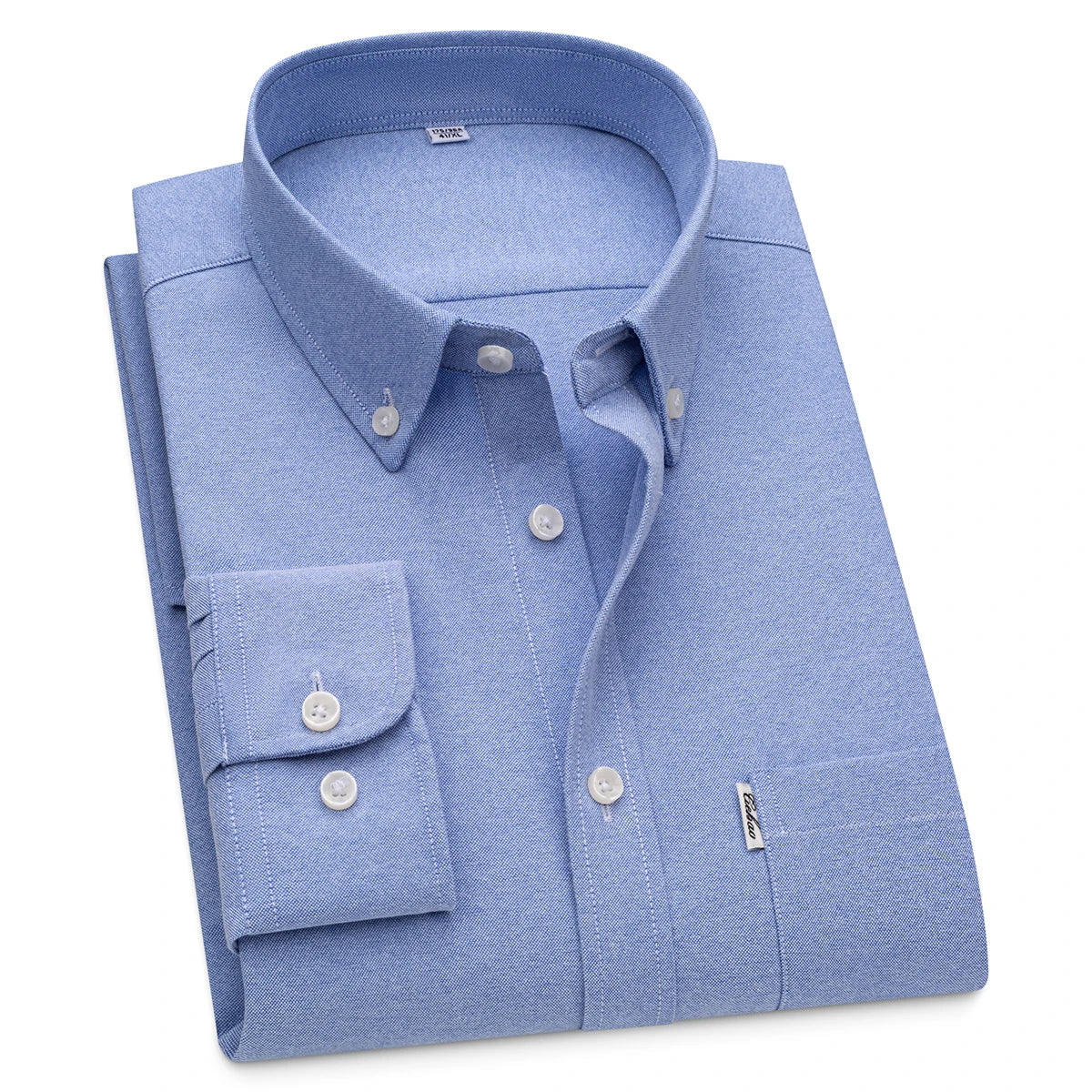 Lynett Lamar Men's 100% Cotton Oxford Long Sleeve Dress Shirt — Button-Down Casual Spring Autumn