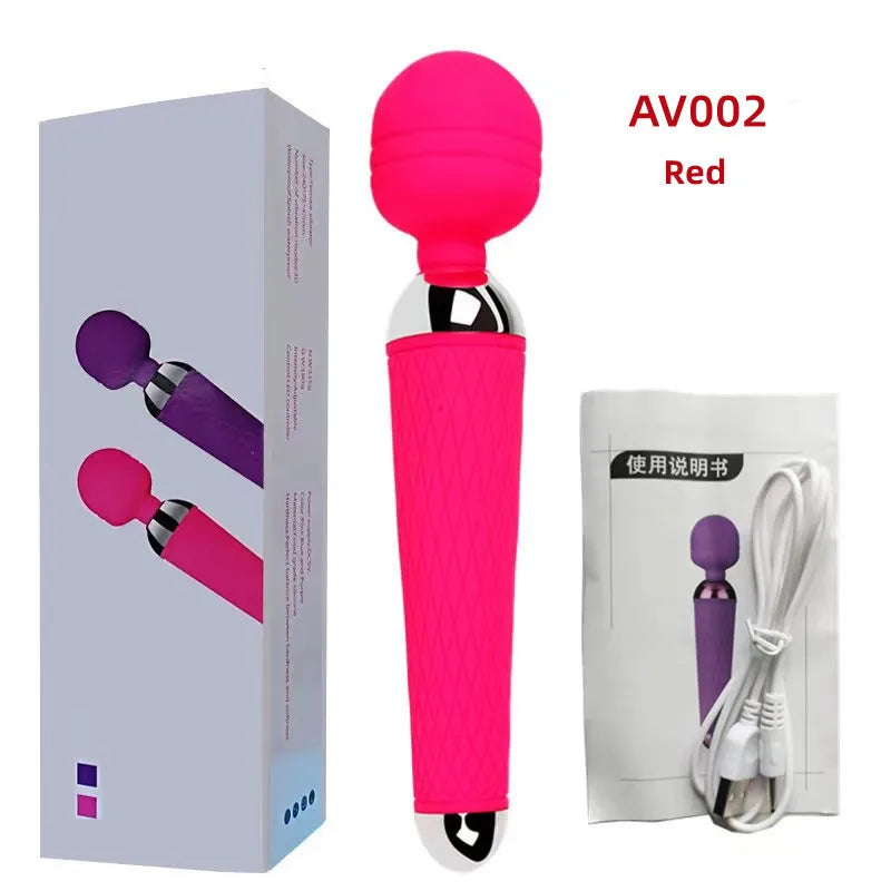 Adult sex AV vibrator, clitoral and vaginal stimulation vibrator sex toy stick suitable for male and female masturbation toy sti