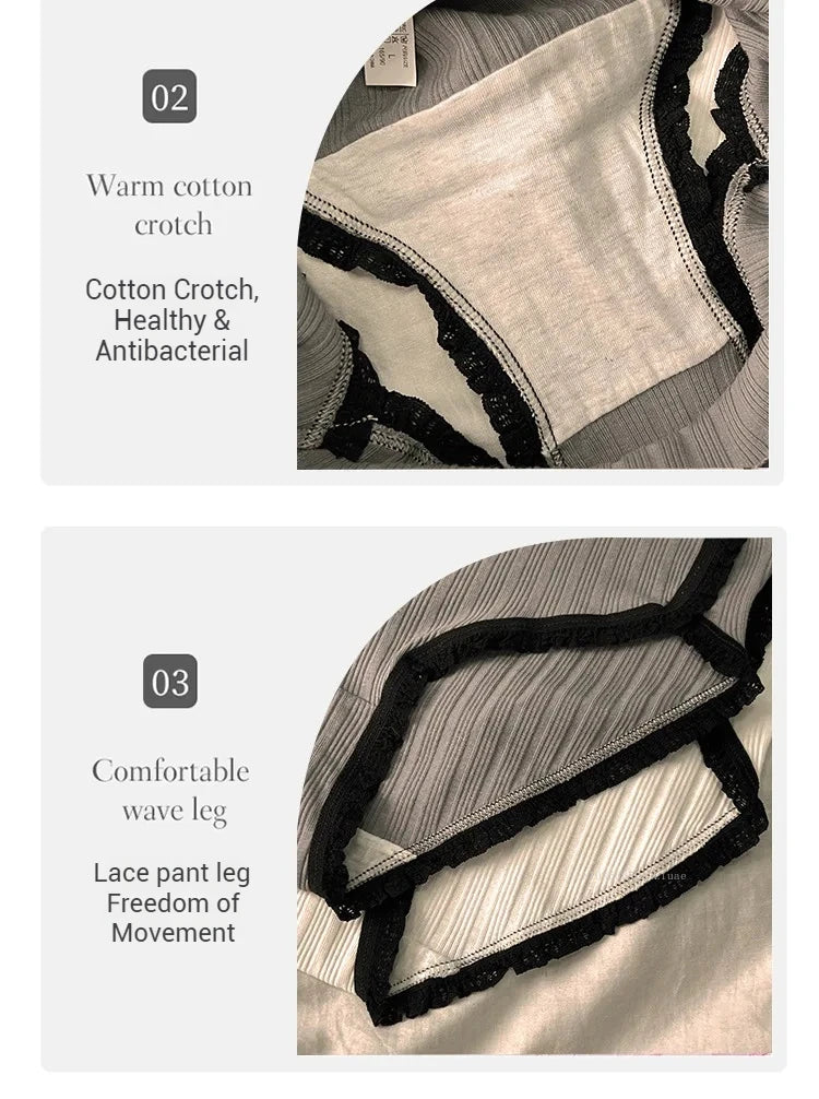 Pure Cotton Underwear for Women Female Breathable Mid-Waist Underpants Girls Solid Color Briefs Short Sexy Lingerie Нижнее Белье