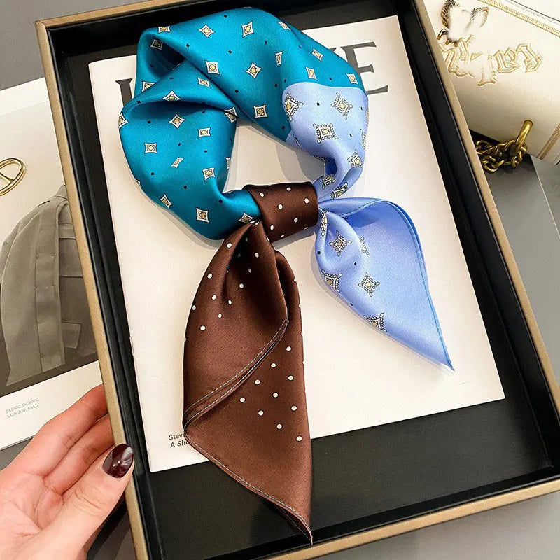 100% Silk Scarf Women Mulberry Luxury High Quality Square Fashion Print Hair Neckerchief Lady Shawl Wraps Hijab Bandana Scarves