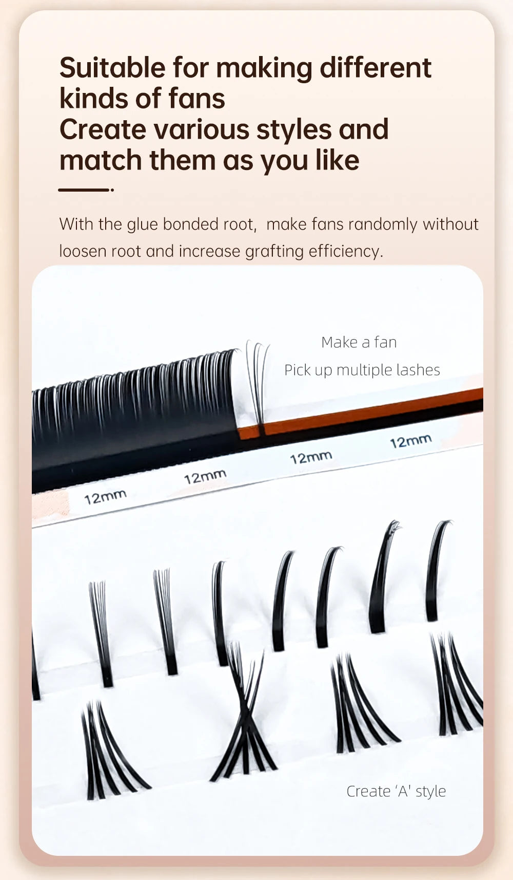 Yelix Camellia Lashes with Adhesive LC LB LJ C D Curl Eyelashes Natural Soft Eyelash Extensions Russian Volume Individual Lashes