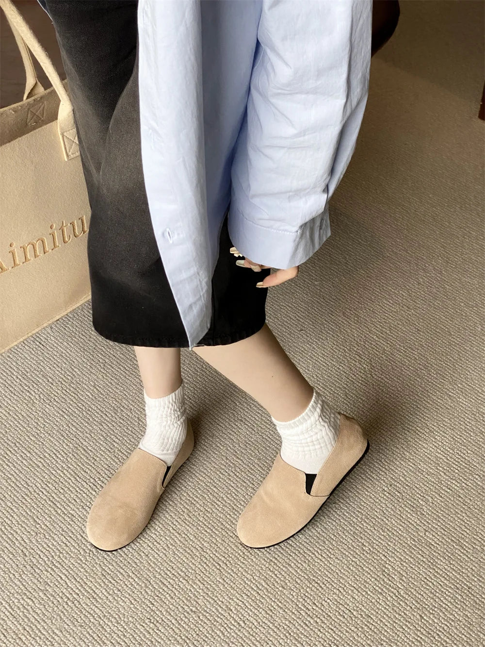 Women's Flat Shoes 2025 New Style Sports Shoes Women's Leather Casual Loafers Women Work Shoes Comfortable for Work Flats
