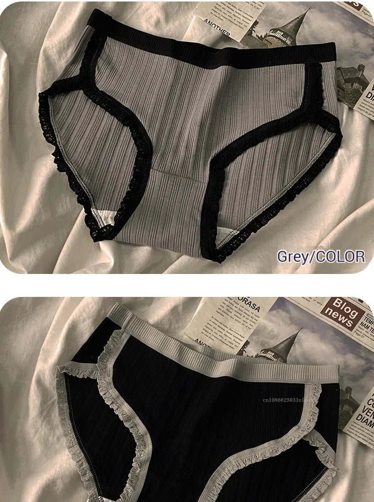 Pure Cotton Underwear for Women Female Breathable Mid-Waist Underpants Girls Solid Color Briefs Short Sexy Lingerie Нижнее Белье