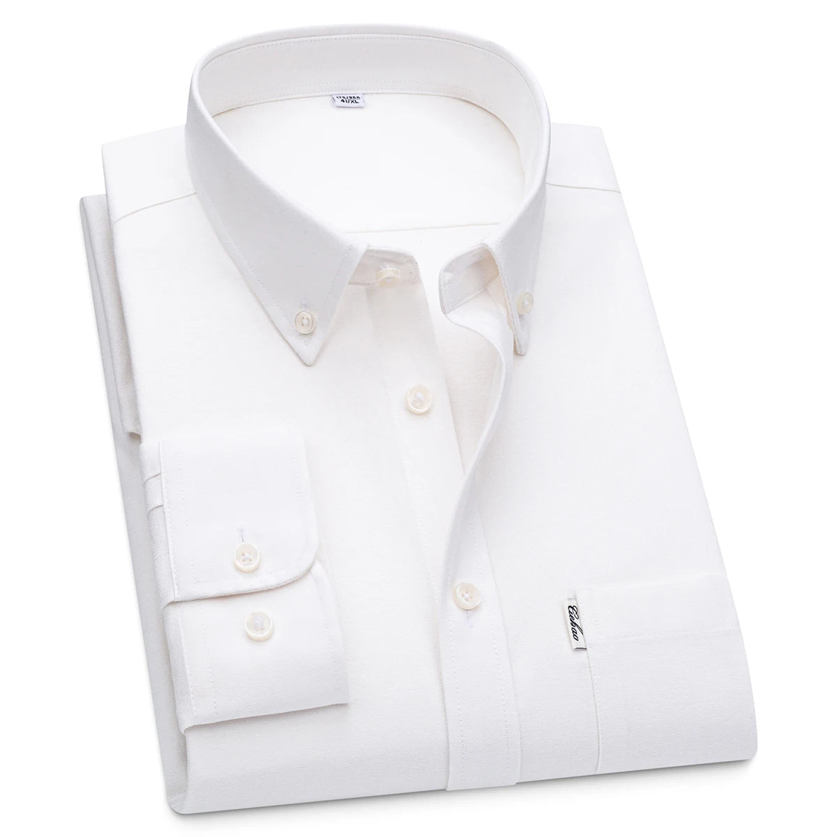 Lynett Lamar Men's 100% Cotton Oxford Long Sleeve Dress Shirt — Button-Down Casual Spring Autumn