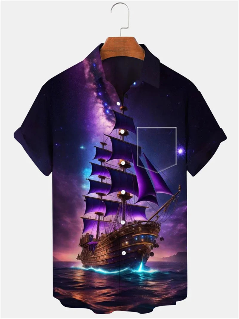 Button up shirt for men, Hawaiian shirt, strawberry short sleeved button up shirt, summer beach shirt, men's shirt, hot selling