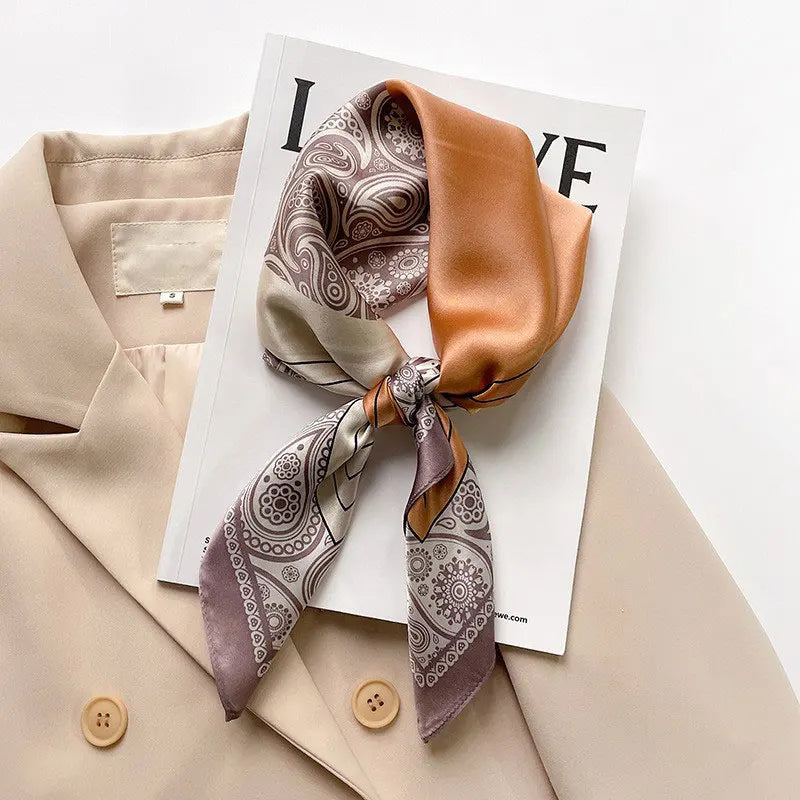 100% Silk Scarf Women Mulberry Luxury High Quality Square Fashion Print Hair Neckerchief Lady Shawl Wraps Hijab Bandana Scarves