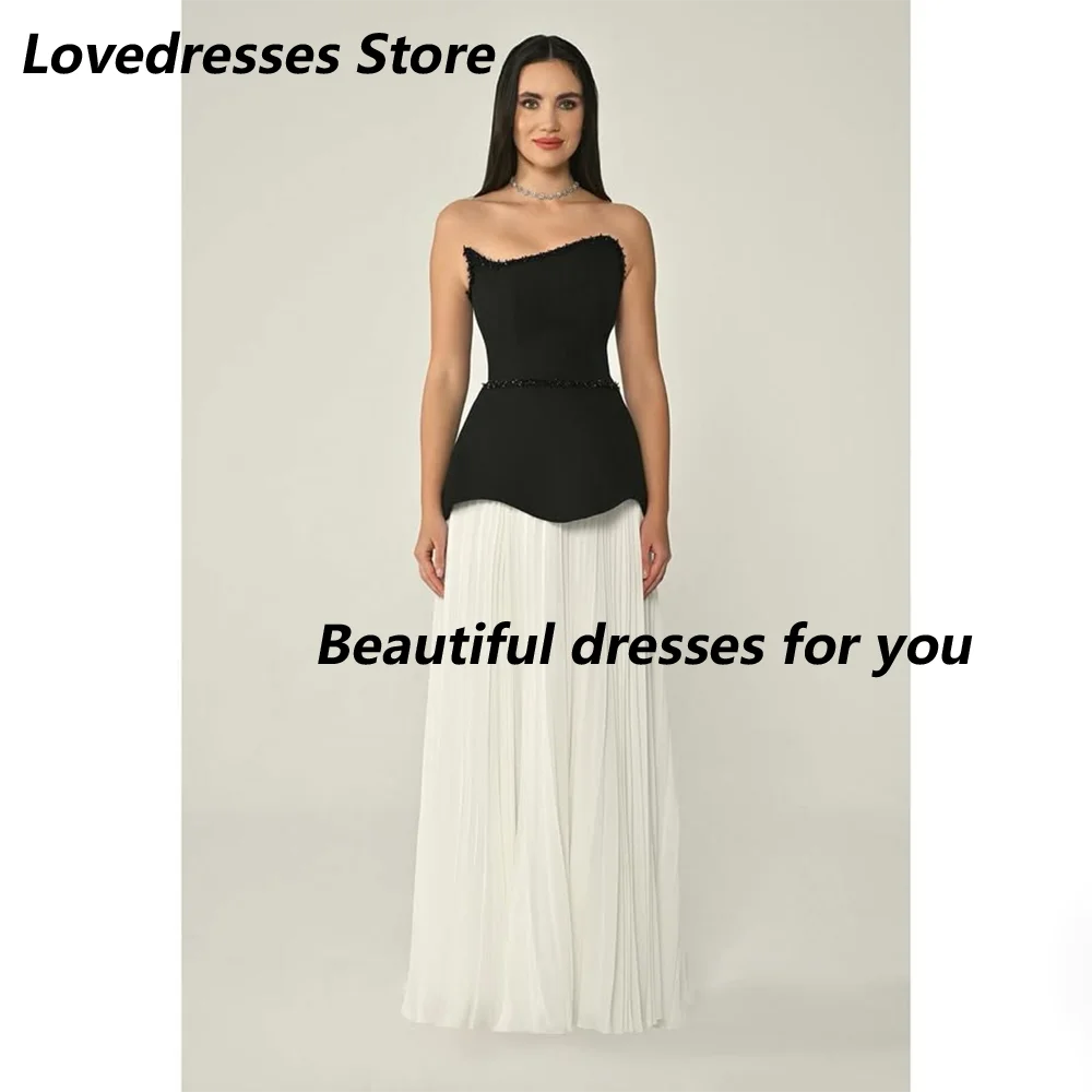 Elegant Wedding Guest Dress Contrast Color Wedding Party Dresses Ruched Chiffon A Line Strapless Party Dresses Woman Customized