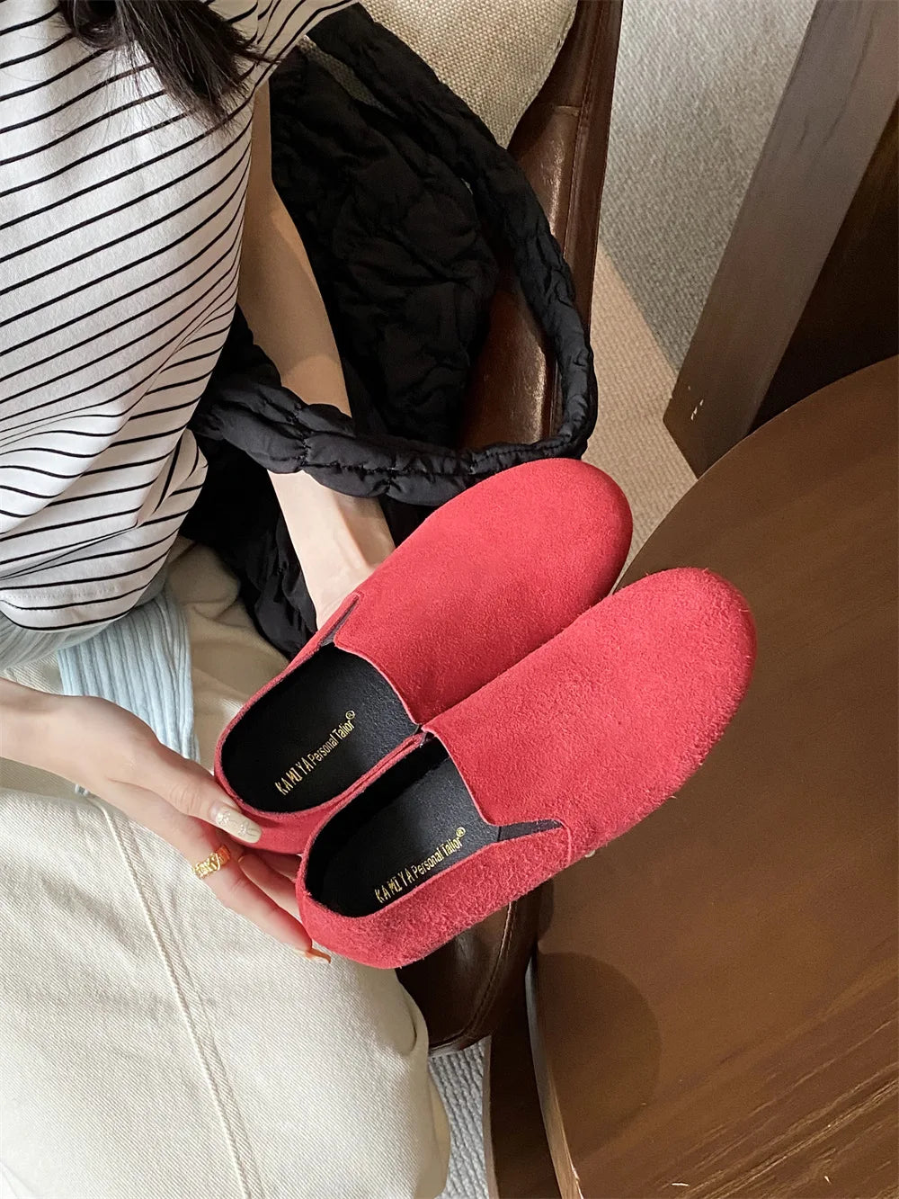 Women's Flat Shoes 2025 New Style Sports Shoes Women's Leather Casual Loafers Women Work Shoes Comfortable for Work Flats