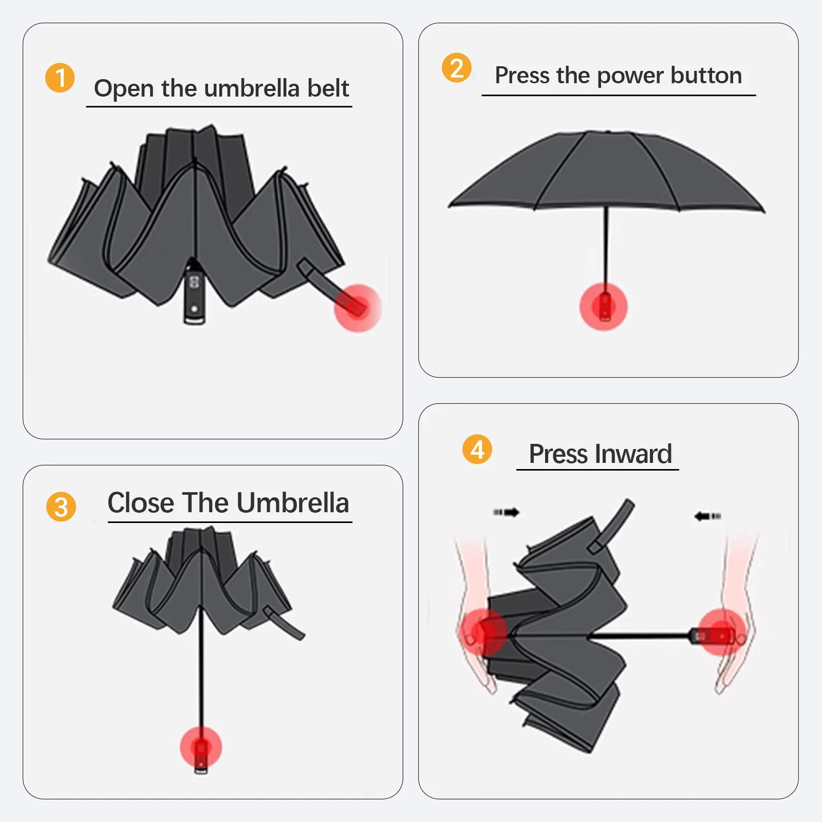 Auto Open Close Umbrella, Large UV Protective & Portable Travel Umbrella, Windproof for Outdoor Activities