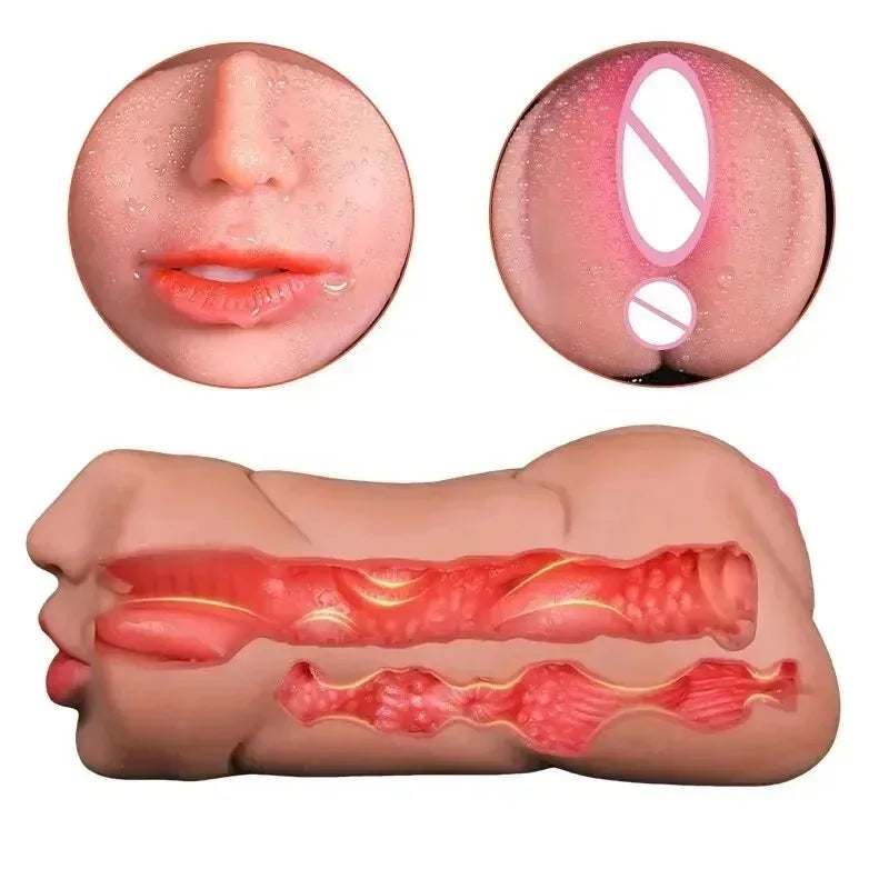 Adult Products, Men's Three in One Sex Toy, Airplane Cup, Deep Throat, Realistic Vagina, Realistic Anus, Artificial Mouth, 18+xx