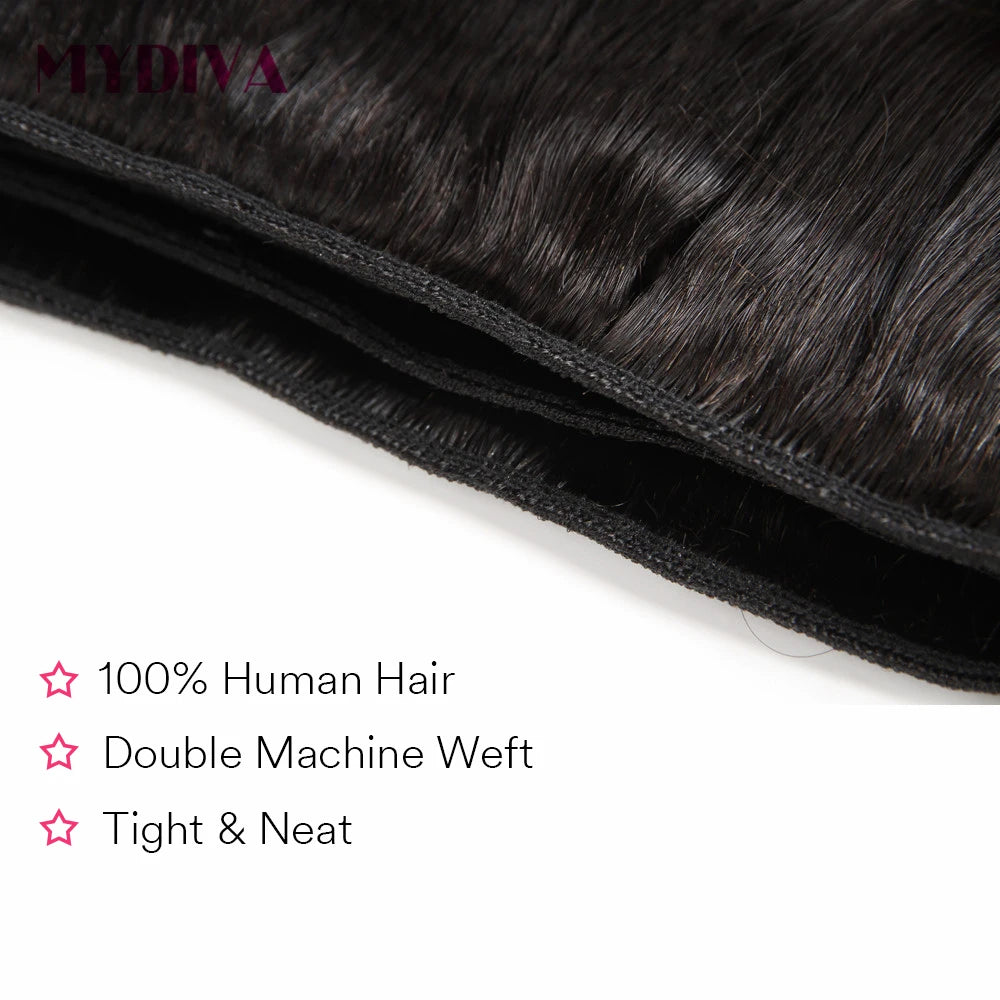 Straight Bundles Human Hair 10-30 Inch Hair Weave Bundles 100% Human Hair Extensions Natural Black Raw Hair Bundles 50G/Pcs