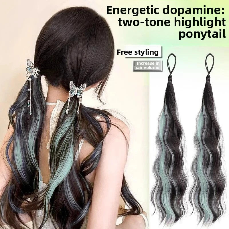 50cm Synthetic Self-Winding Hair Bundle With Elastic Loop DIY Hair Ponytail Bundle To Increase Hair Volume Bud Hair Bun