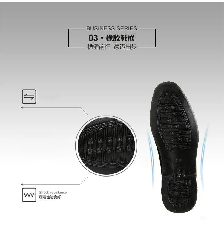 Men's Dress Shoes New Brand Men Business Leather Formal Flat Shoes for Work Office Men Round Shoe Breathable Party Wedding Shoes