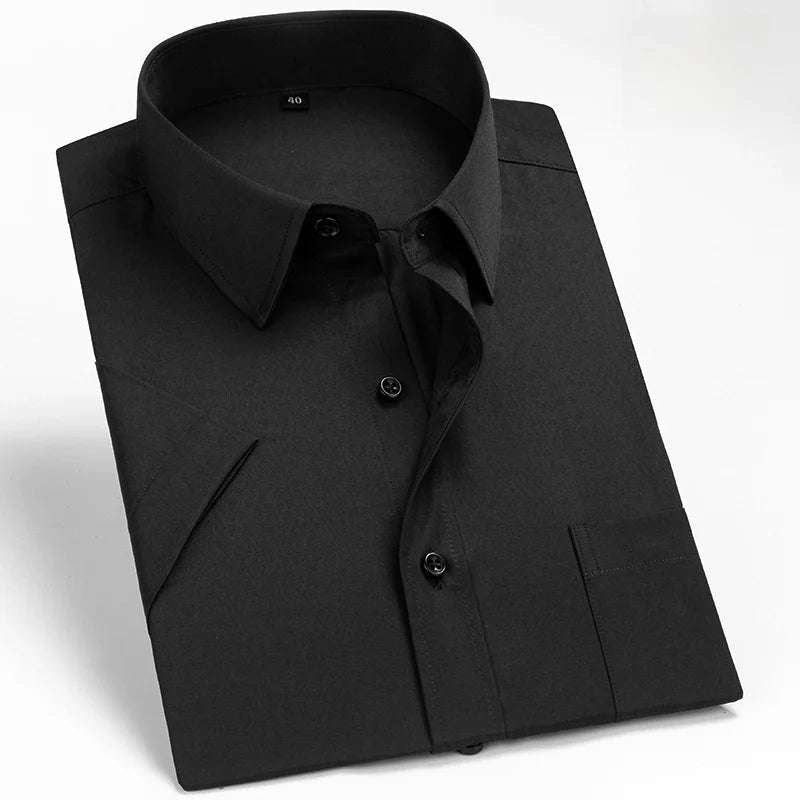 Lynett Lamar Men's Short Sleeve Business Dress Shirt — Solid Formal Office Casual S–7XL