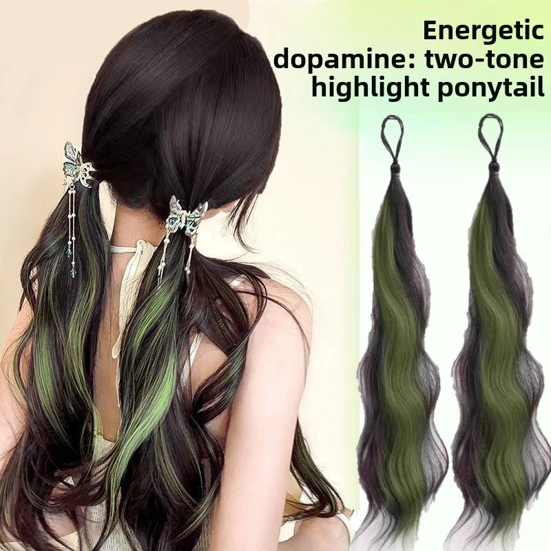 50cm Synthetic Self-Winding Hair Bundle With Elastic Loop DIY Hair Ponytail Bundle To Increase Hair Volume Bud Hair Bun