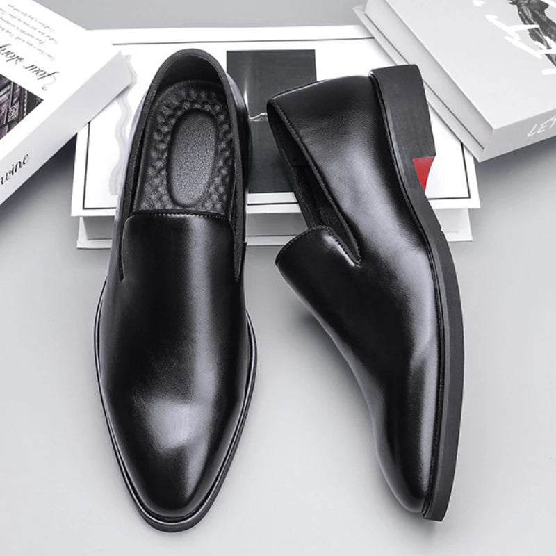 Red Sole Dress Shoes for Men Business Office Men Loafers Male Flats Driving Shoes Casual Moccasin Slip-On Wedding Leather Shoes