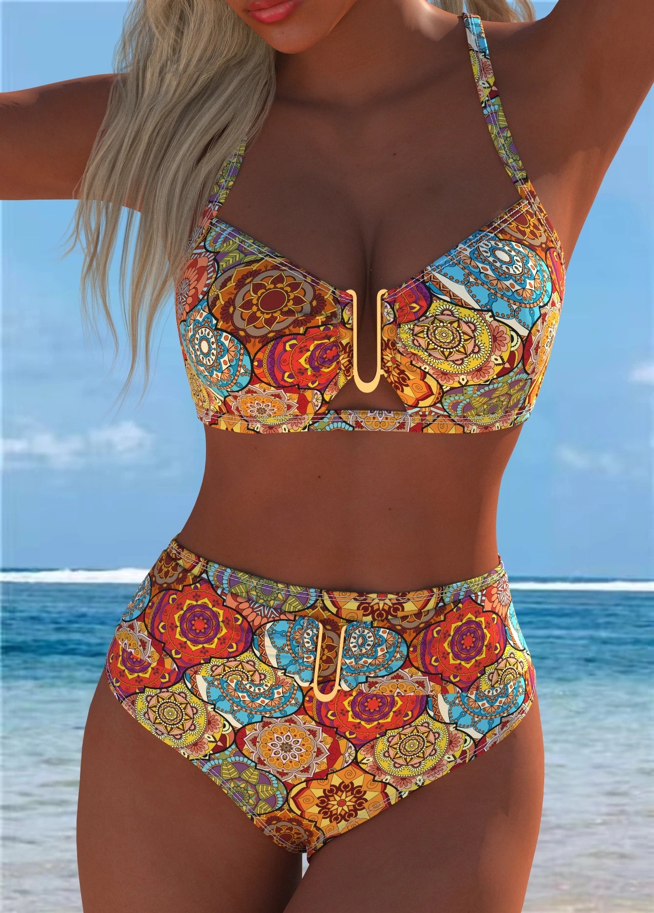 Women's Swimwear Swimming Suit Beach Outfits Summer Beach Festival Vacation Travel Sexy Luxury Modern Two Piece Set Bikinis