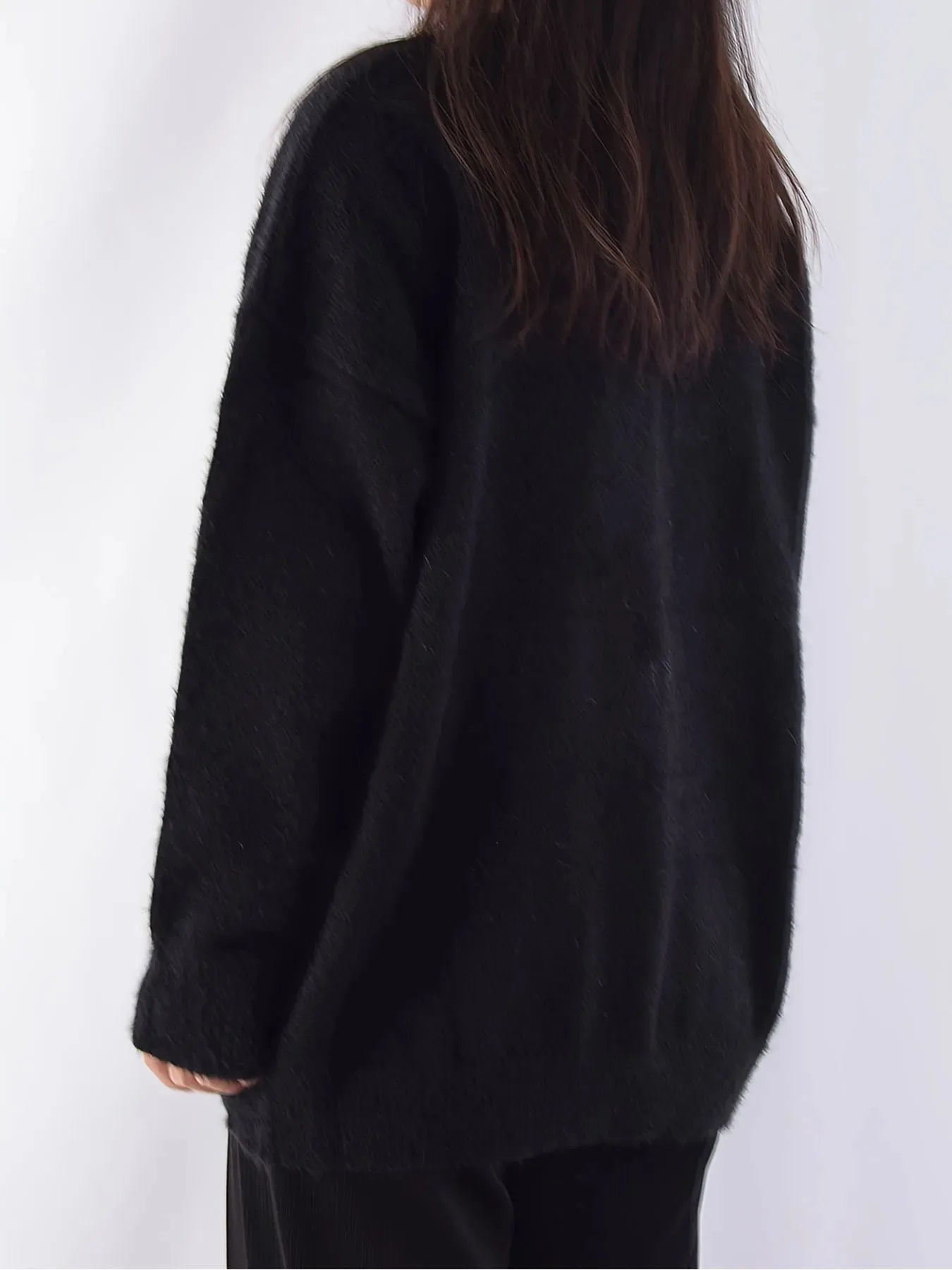 Harajuku Gothic Casual Oversized Knitted Jumpers Grunge Cartoon Sweater Fashion Knitwear Y2k Aesthetic Balack Loose Pullover