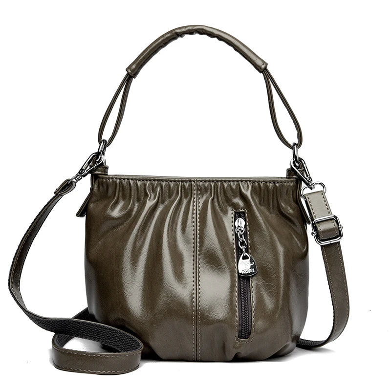 Women's Bag Bucket bag Handbags Female Handbags Retro Solid Color PU Leather Shoulder Underarm Bags Ladies Shopper Hobos Bags