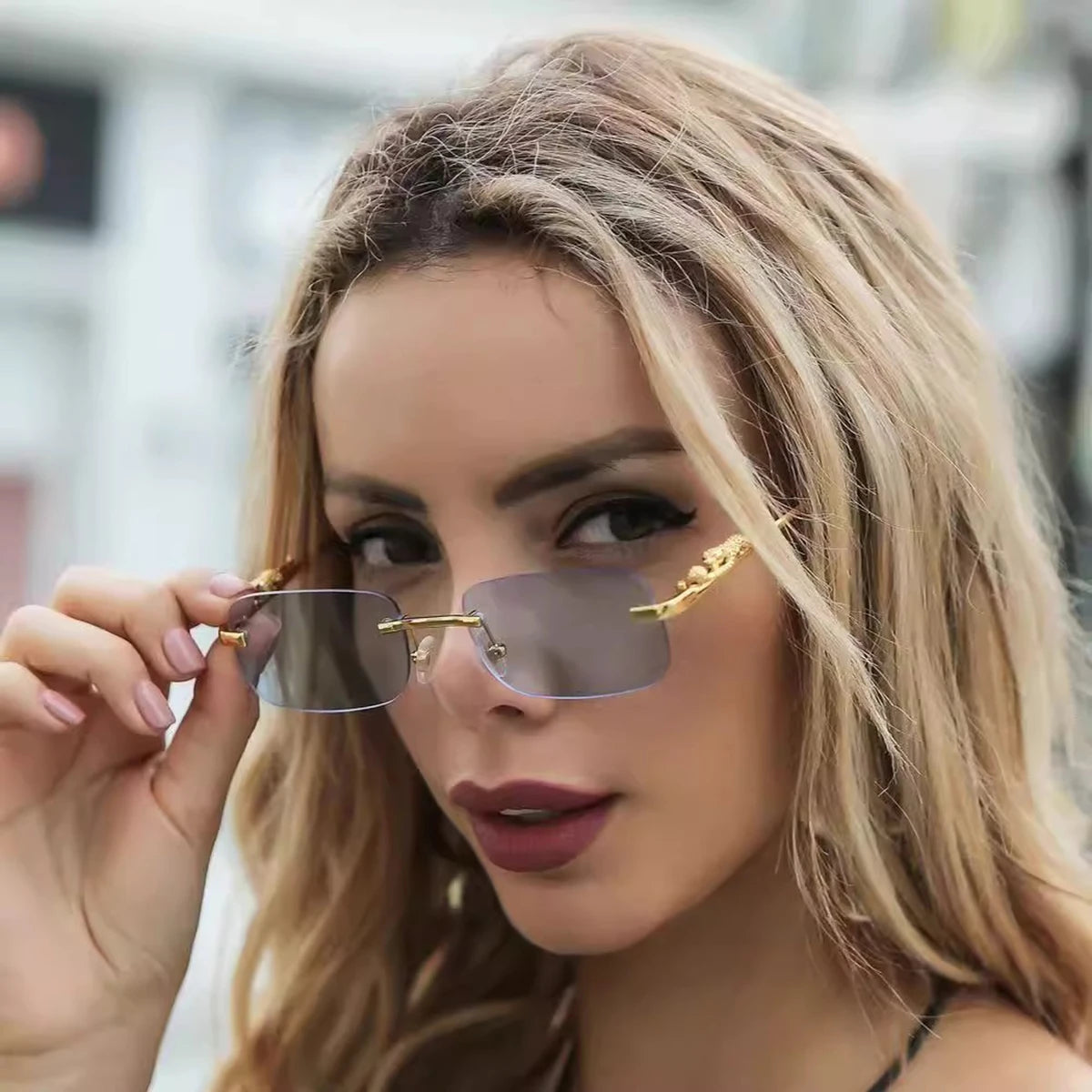 Frameless Sunglasses for Men and Women Classic High-grade Fashion Sunglasses for Women.