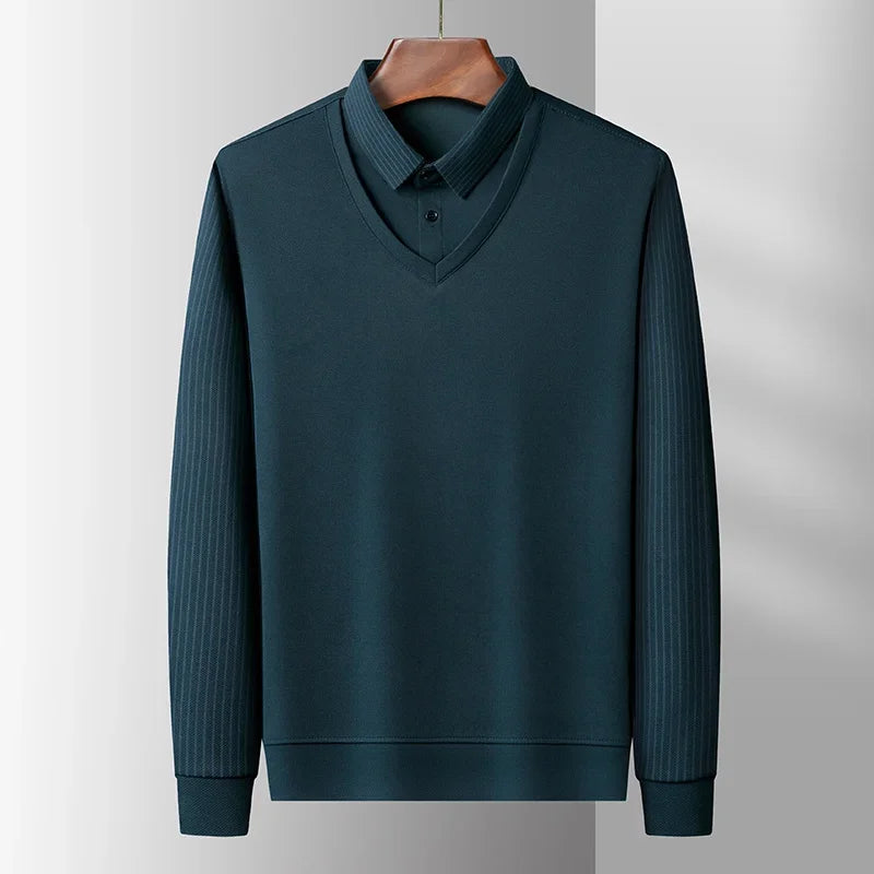 Lynett Lamar Men's Contrast Colour Polo Shirt — Anti-Wrinkle All-Season Top