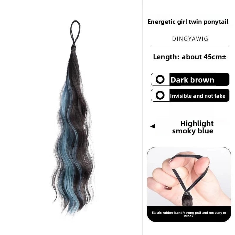 50cm Synthetic Self-Winding Hair Bundle With Elastic Loop DIY Hair Ponytail Bundle To Increase Hair Volume Bud Hair Bun