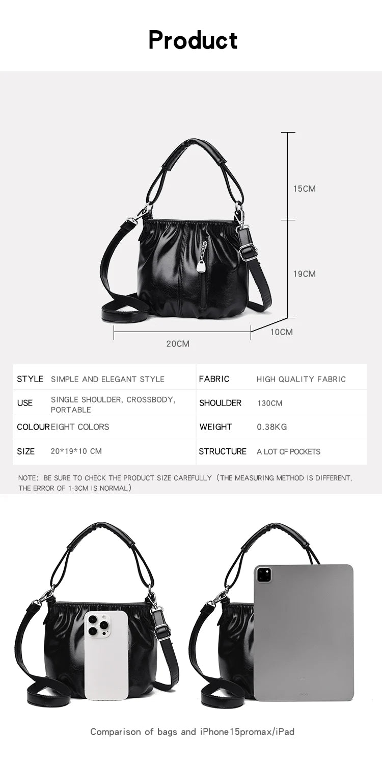 Women's Bag Bucket bag Handbags Female Handbags Retro Solid Color PU Leather Shoulder Underarm Bags Ladies Shopper Hobos Bags