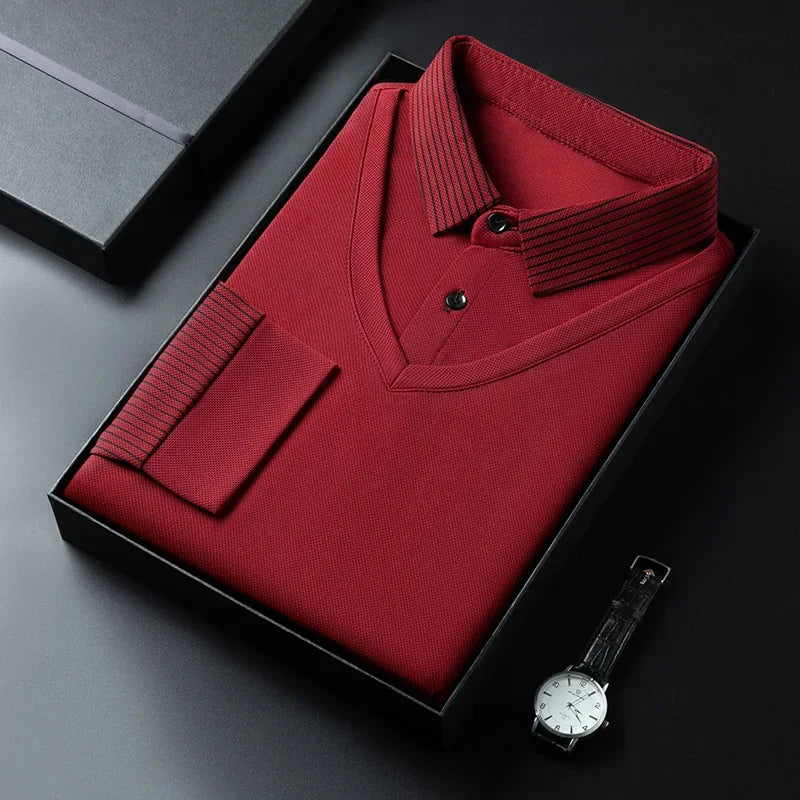 Lynett Lamar Men's Contrast Colour Polo Shirt — Anti-Wrinkle All-Season Top