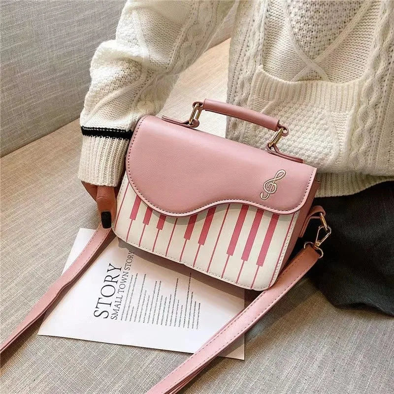 Handbag for Women Small Piano Music Notes PU Leather Shoulder Tote Bag Purse Crossbody Handbag for Women Girls Trendy bags