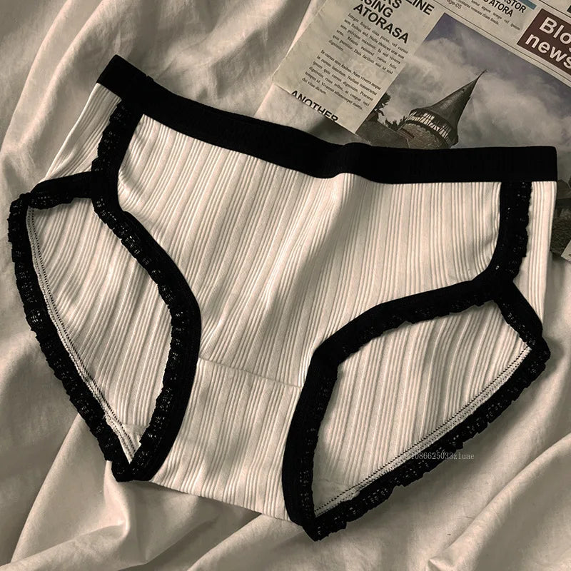 Pure Cotton Underwear for Women Female Breathable Mid-Waist Underpants Girls Solid Color Briefs Short Sexy Lingerie Нижнее Белье