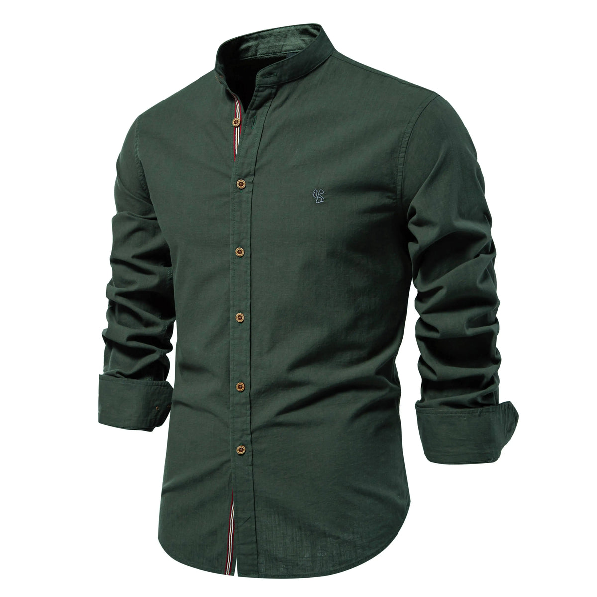 Lynett Lamar Men's 100% Cotton Long Sleeve Casual Shirt — Solid Colour Broadcloth