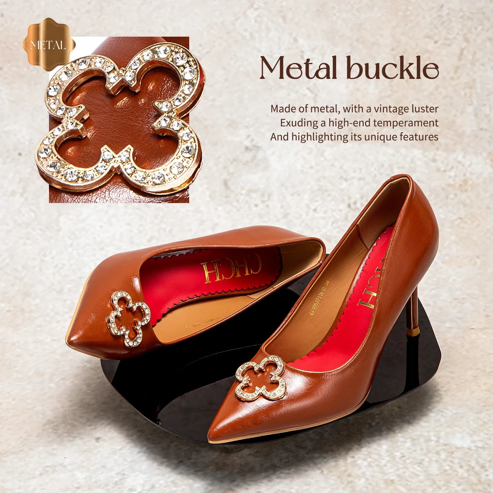 C-H Woman's High Heels  New High Quality Pointed Shoes Business Commuter Girls Shoes Banquet Party Shoes 9cm