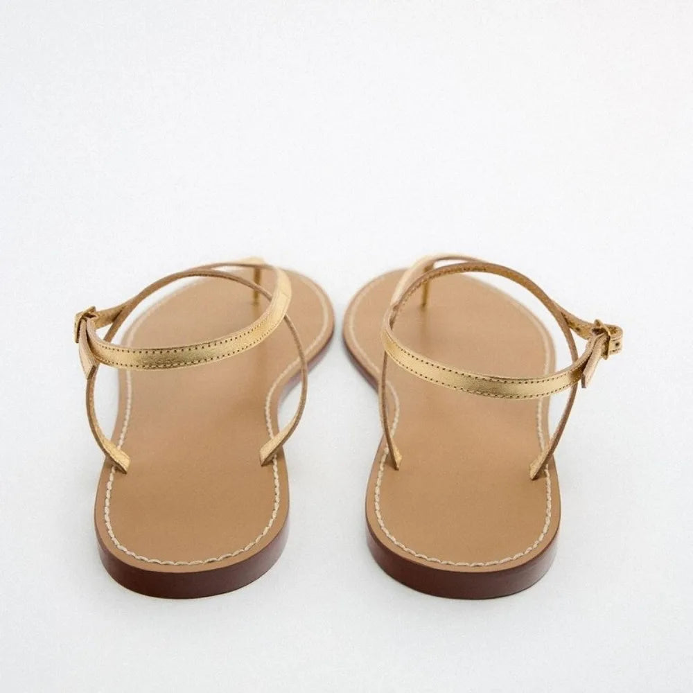 Flat Sandals for Women 2026 Summer Featuring A Simple and Fairy Like Style with A Single Strap and Clamped Toe Sandals for Women