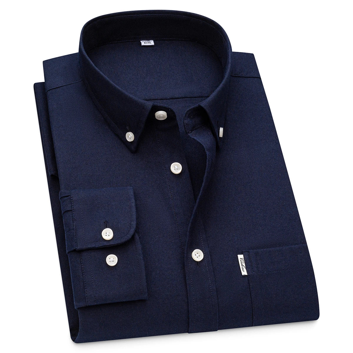 Lynett Lamar Men's 100% Cotton Oxford Long Sleeve Dress Shirt — Button-Down Casual Spring Autumn