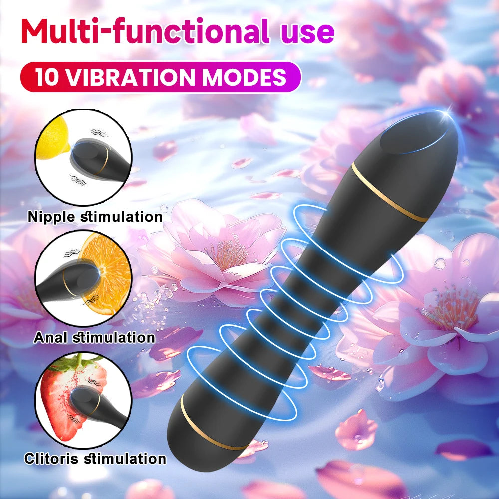 Mini Bullet Vibrator Adult Toy Clitoral Nipple Stimulation 10 Mode, G Spot Stimulator Vagina Anal Massage Adult Toy for Females