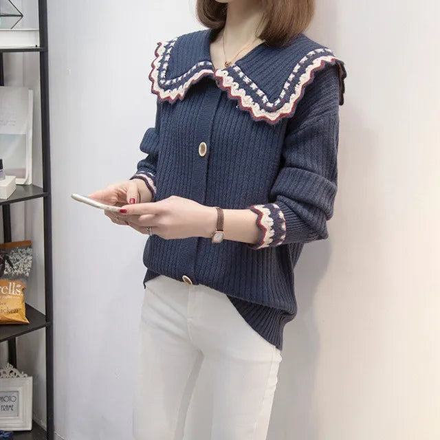 Knitted Sweater Woman Coat Korean Style Fashion 2025 New In Knitwear Office Wear Light Vintage Hot Trend Red Cardigan For Women