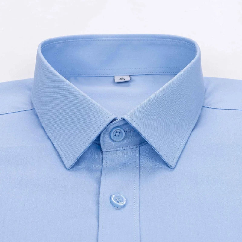 Lynett Lamar Men's Bamboo Fiber Anti-Wrinkle Long Sleeve Dress Shirt — Non-Iron Business S–8XL