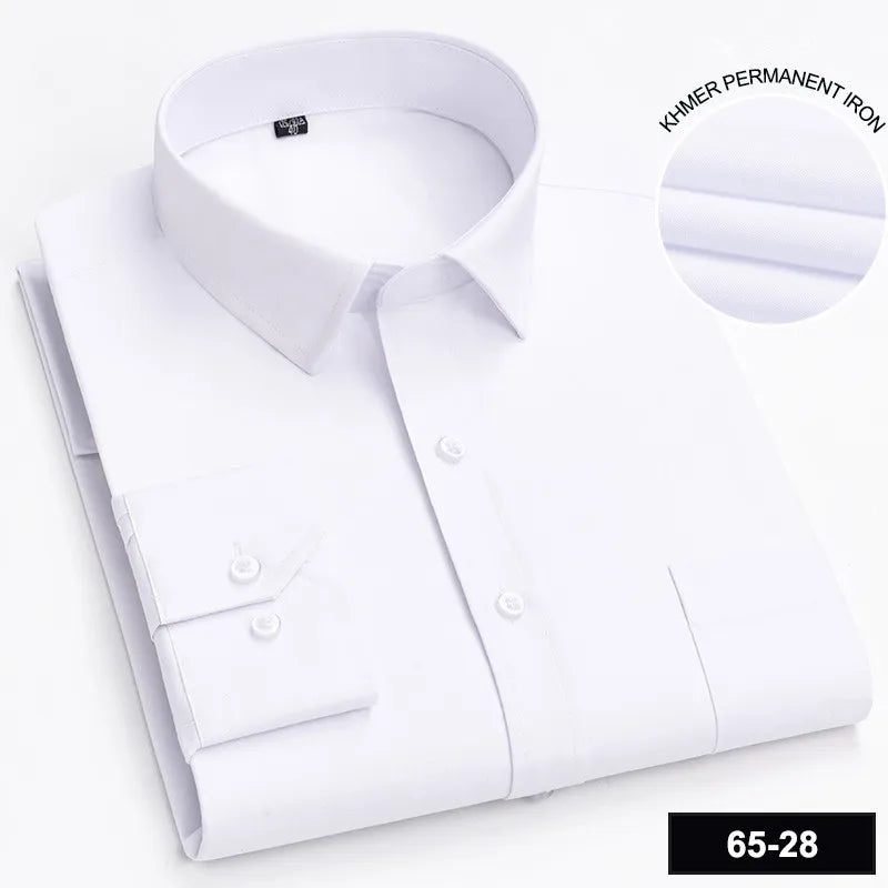 Men's Printed Plaid & Stripe Long Sleeve Casual Shirt — Single Pocket Business Formal Four Seasons