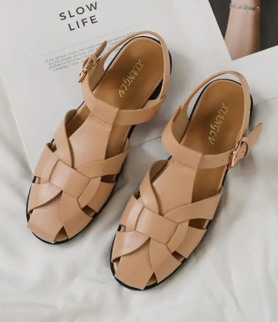 Women Flat Sandals Summer Female Shoes Elegant Office Ladies Sandals Casual Beach Sandalias Roman sandalias Zapatos de mujer