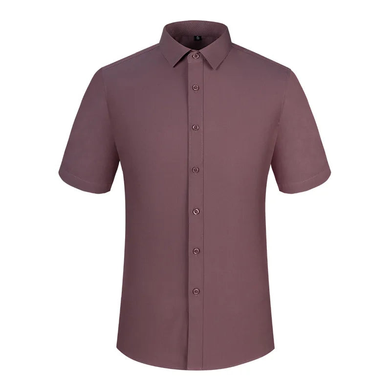 Lynett Lamar Men's Bamboo Fiber Anti-Wrinkle Long Sleeve Dress Shirt — Non-Iron Business S–8XL