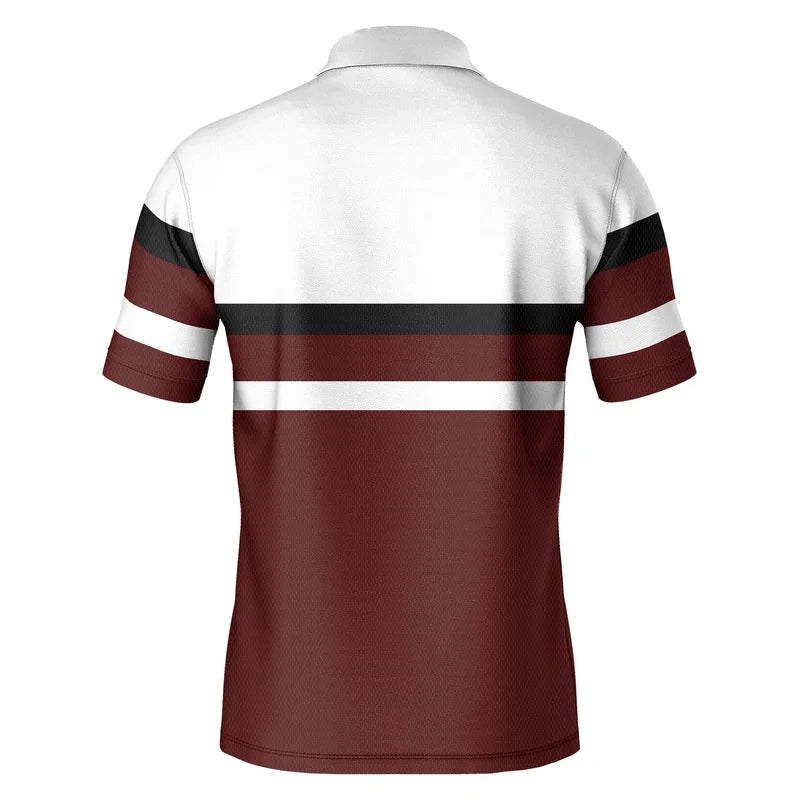 The men's polo shirt is a new summer fashion item. It is a casual and comfortable short-sleeved shirt with a logo print and coll