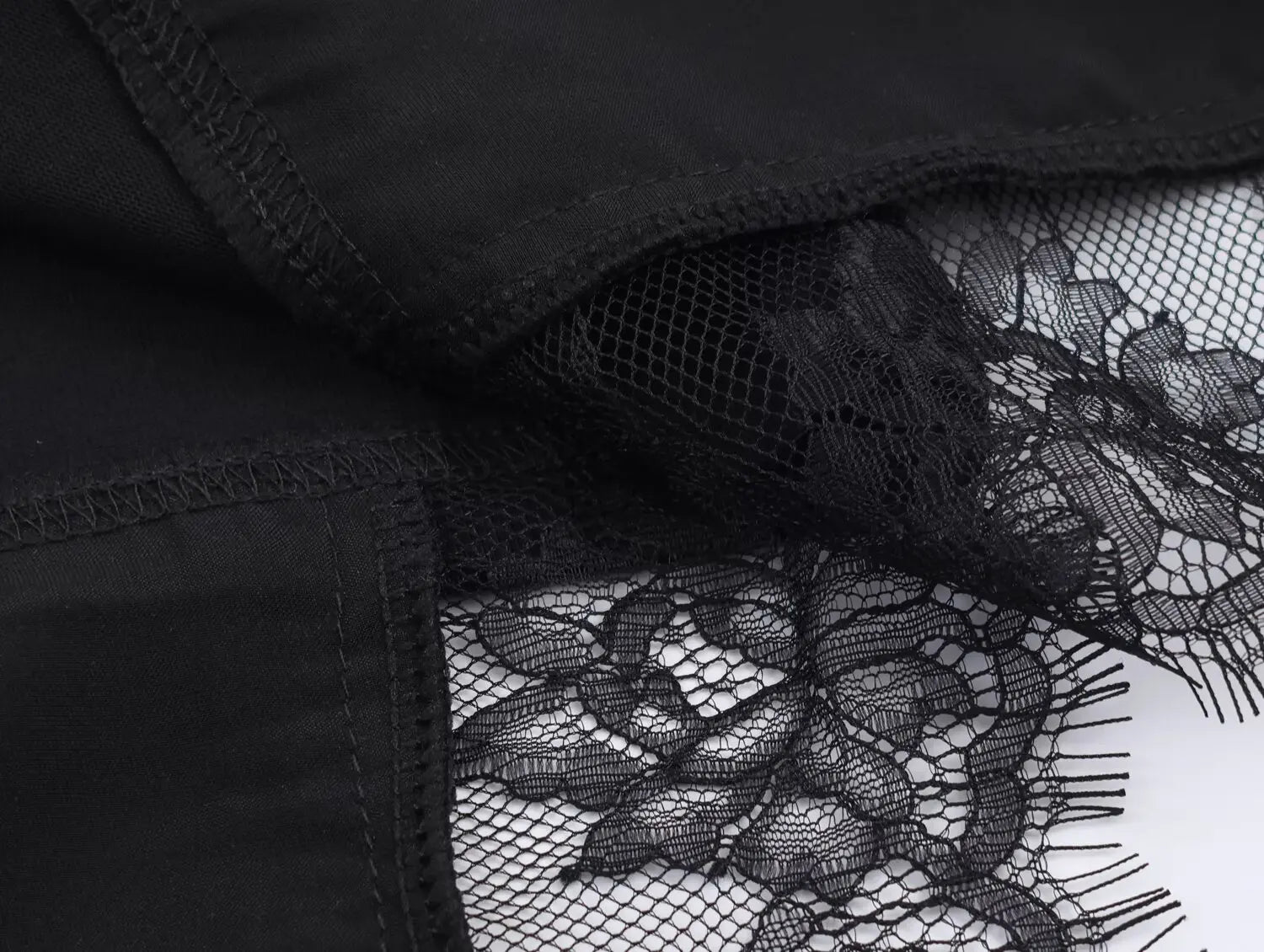 Women's T-Shirts Spring Autumn Fashion Lace Hem T Shirts for Women Asymmetry Streetwear Long Sleeve Slim Casual Tops