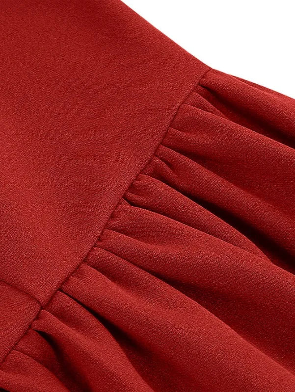 2024 New Fashion Robe Vintage Summer Dresses Elegant Women Swing Short Sleeve Bow Tie Collar Rockabilly Party Prom Office Dress