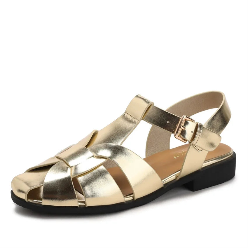 Women Flat Sandals Summer Female Shoes Elegant Office Ladies Sandals Casual Beach Sandalias Roman sandalias Zapatos de mujer