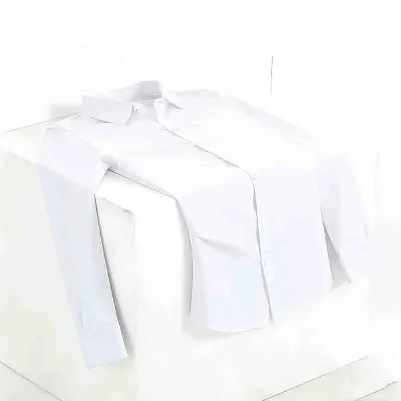 Lynett Lamar Men's Wedding Slim Fit Long Sleeve Dress Shirt — White Formal for Groom & Groomsmen S–4XL