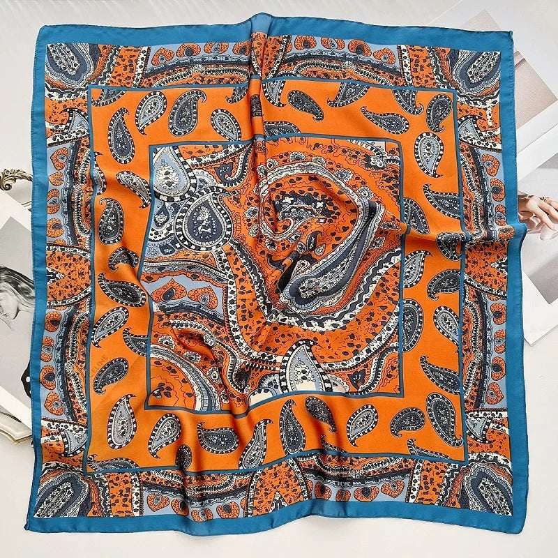 New Silk Scarf Neckerchief Women's Silk Square Scarf Purse Luxury Scarf for Women Designer Silk Headscarf SJ01